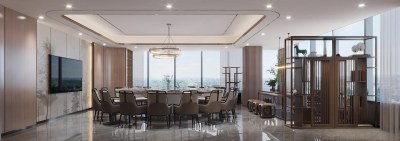 现代餐厅包厢3D模型下载